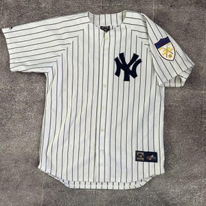 Camisa Vintage Majestic New York Yankees Casey Stengel 1951 Pinstripe Masculina Tamanho L
