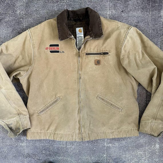 稀少 carhartt カーハート フライトジャケット n2b 型　y2k Men's Vintage Y2K Carhartt J97 Brown Blanket Lined Detroit Canvas