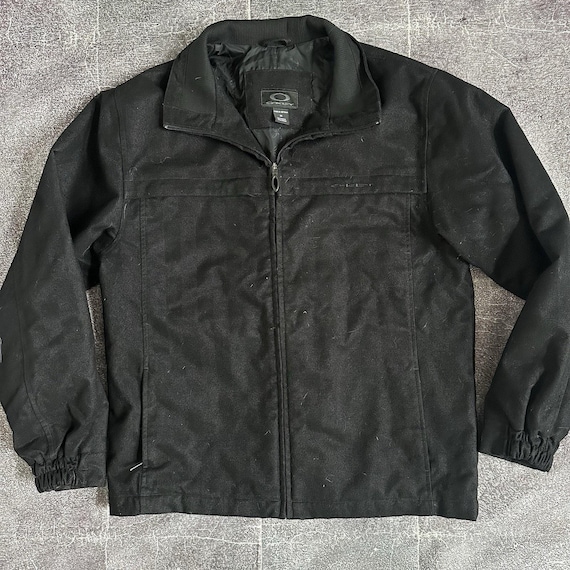 Men's Vintage Y2K Oakley Black Tactical Cloth Full Zip up Light