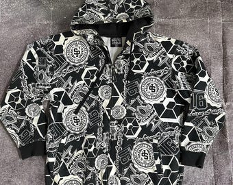 Moletom com capuz e zíper SouthPole vintage Y2K masculino, tamanho XL