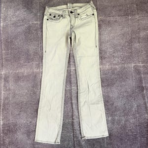 Dam vintage Y2K True Religion USA Billy Boot Cut utsvängda blå jeans storlek 30 x 31 bild 1