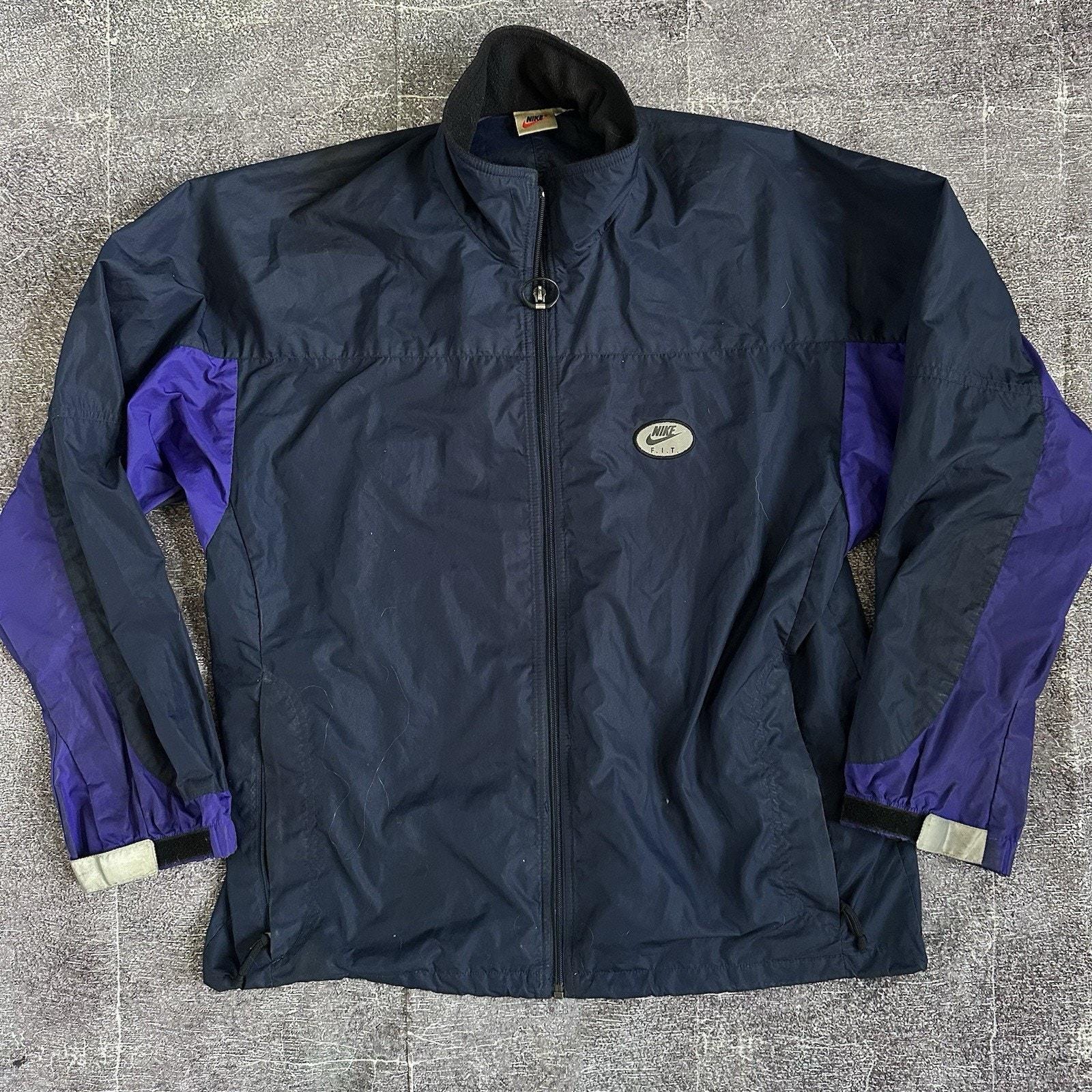 Men's Vintage 90's Nike Fit Navy Blue Purple Color Block