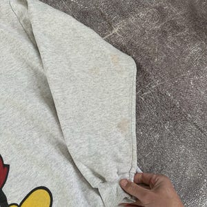 Moletom masculino vintage dos anos 90 da Disney Mickey Mouse Heather Grey Crewneck tamanho XL imagem 2