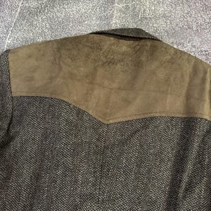 Men's Vintage Pendleton USA Tweed Wool Leather Elbow Patch Herringbone Sports Coat Sz 38 image 6