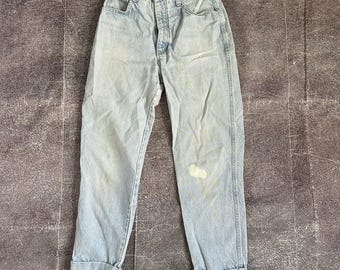 Women's Vintage 90's Stuffed Shirt Light Blue High Waisted Mom Jeans Sz 26 X 27