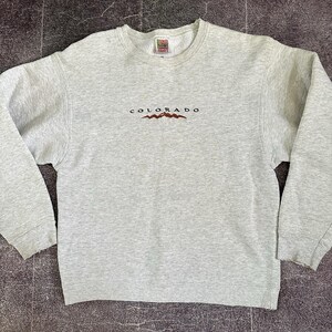 Men's Vintage 90s Colorado Rocky Mountains Heather Gray Crewneck Sweatshirt Sz M