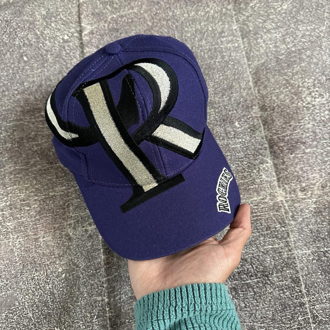 Men's Vintage 90's the Game Colorado Rockies Big Logo Purple