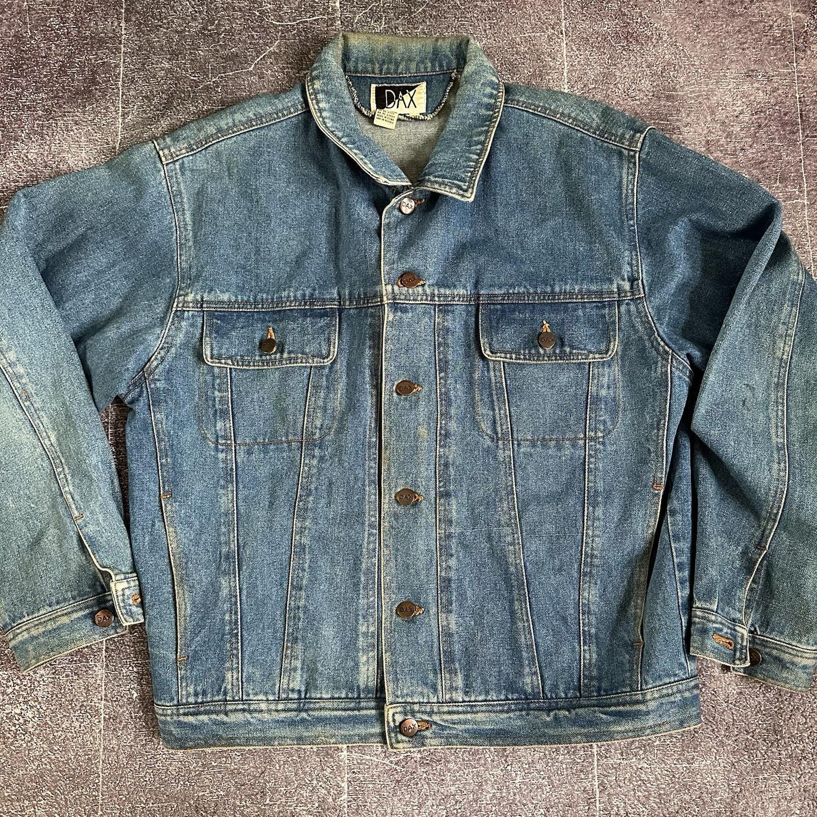 Men's Vintage 90's DAX Blue Faded Button up Denim Trucker Jean