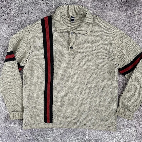 Pull en pure laine d'agneau zippé Gris Tommy Hilfiger