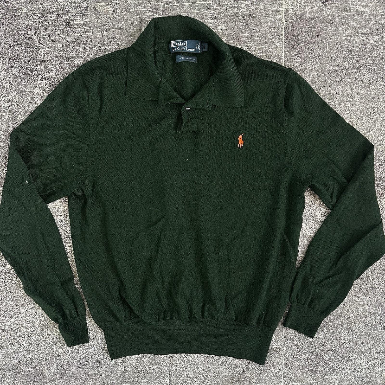Men's Vintage 90's Polo Ralph Lauren Forest Green Merino Wool Long