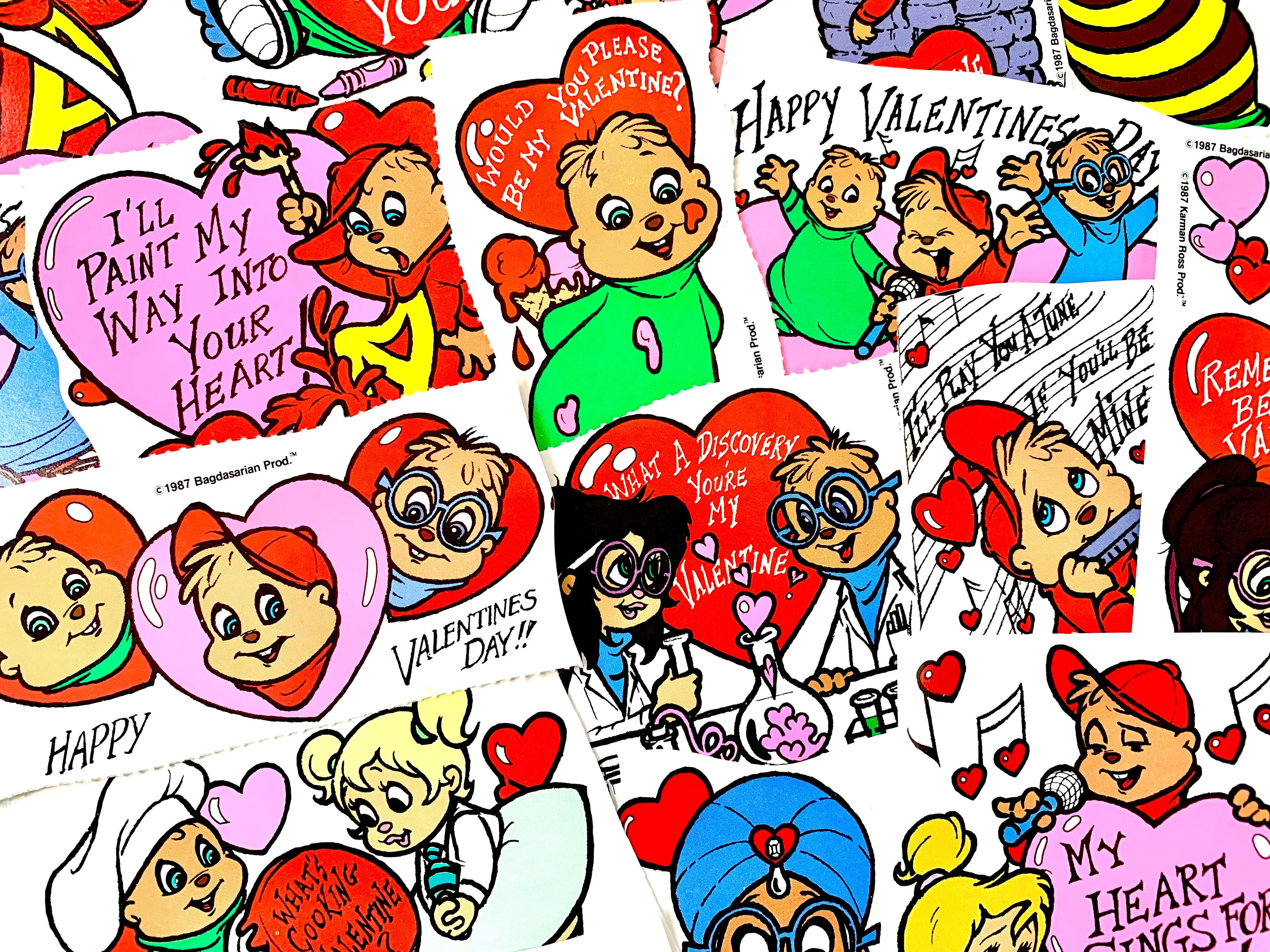 80's Rare Mystery Alvin and the Chipmunks Valentine's Day Card