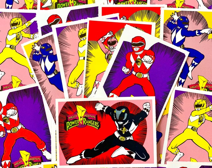 90s Power Rangers Valentines Day Card Packs 5 Cards - Etsy