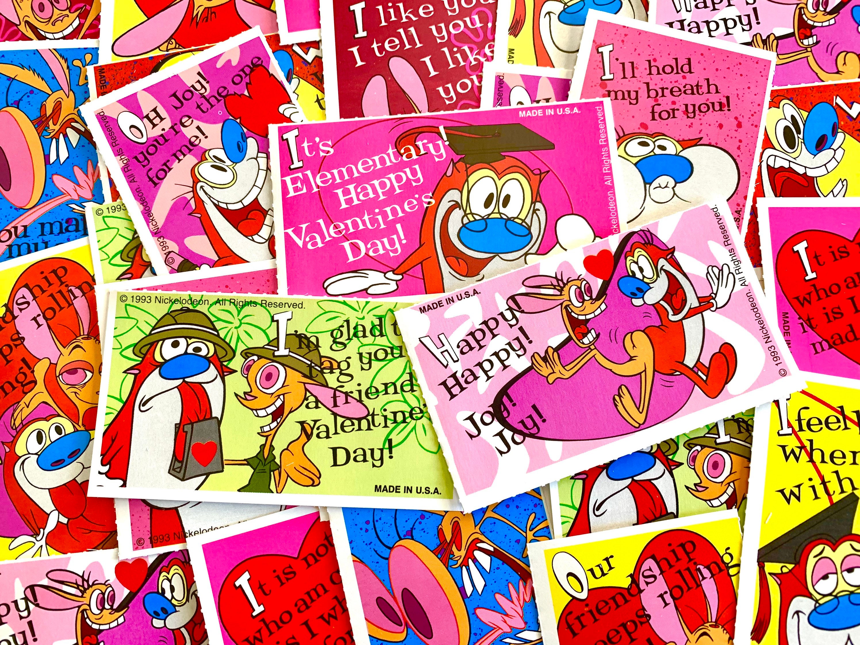 90's Mystery Ren and Stimpy Valentine's Day Card Packs - 5 Cards