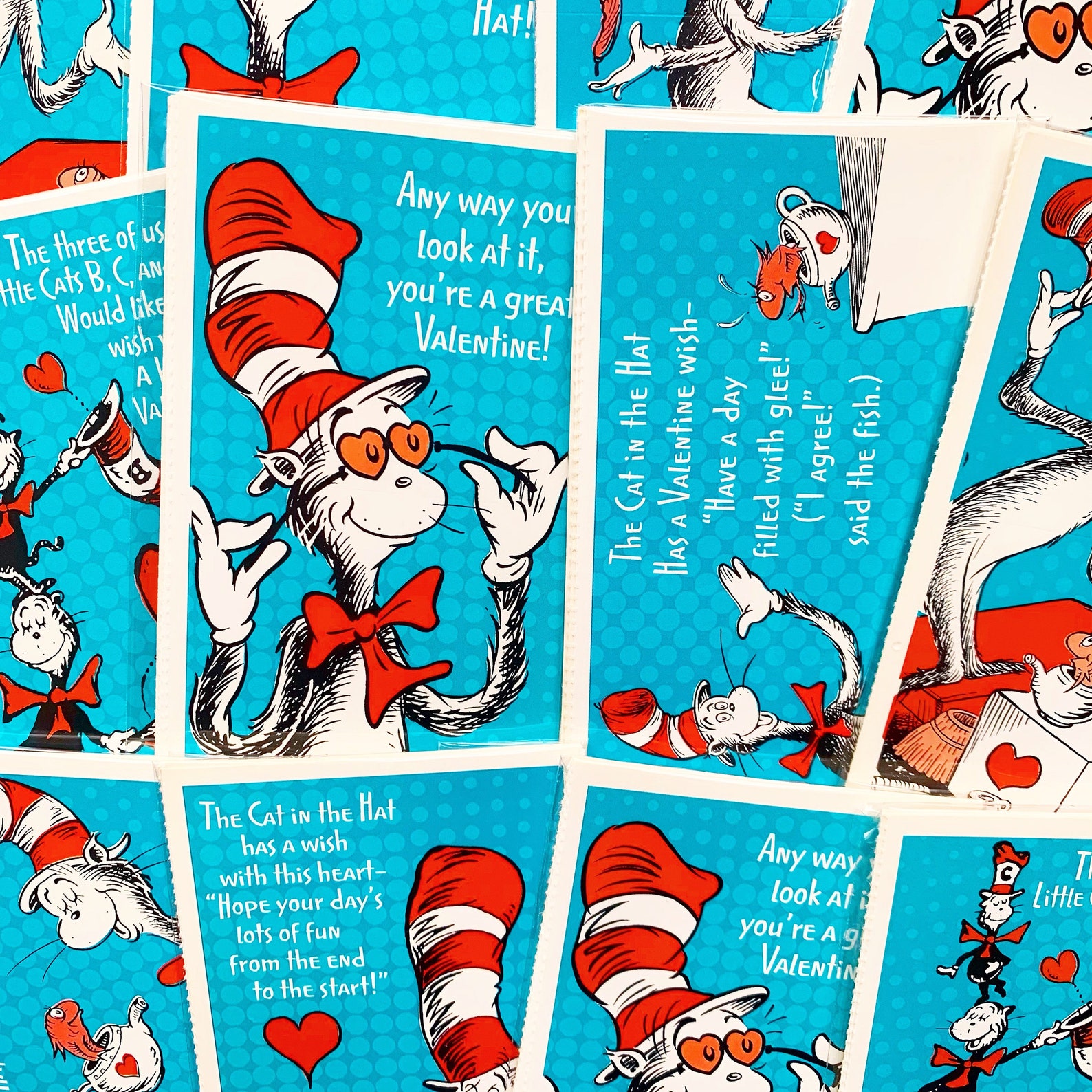 90s Rare Mystery Cat in the Hat Valentines Day Card Packs Etsy