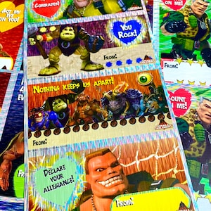 90’s Rainbow Foil Small Soldiers Valentine’s Day Card Packs - 4 Cards
