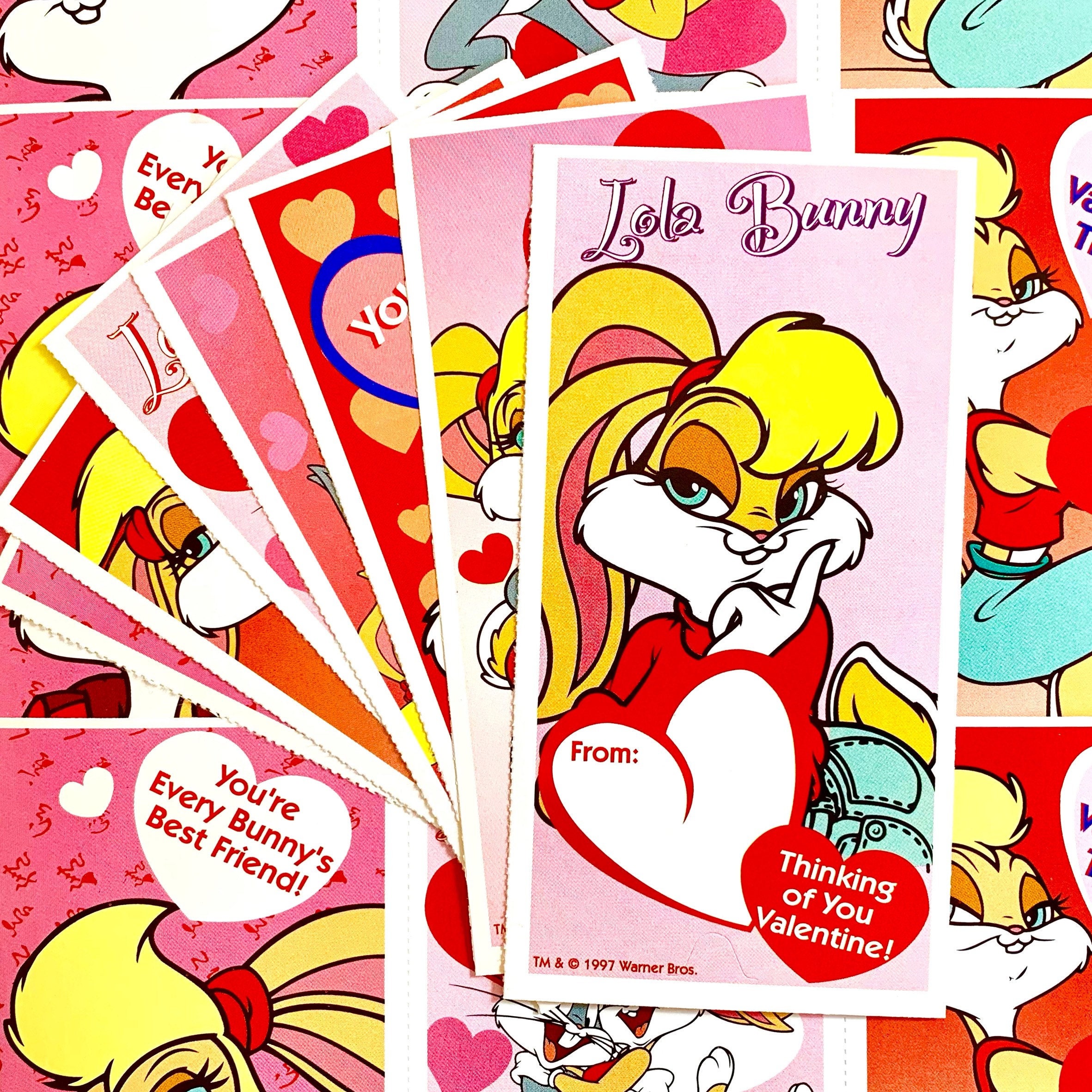 90s Rare Mystery Lola Bunny Valentines Day Card Packs Etsy