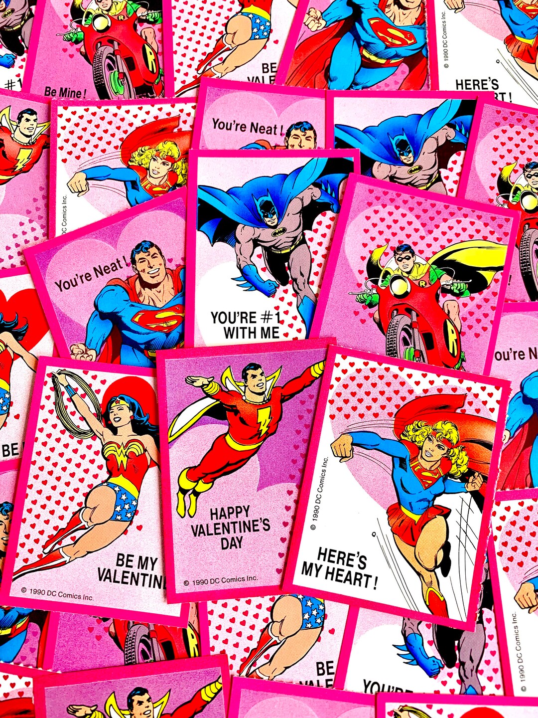 90’s Rare Mystery DC Comics Super Heroes Valentine’s Day Card Packs - 5 ...