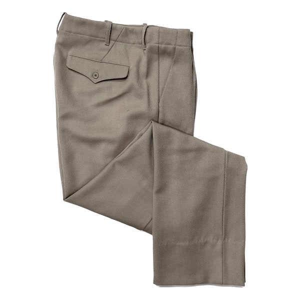 Wool Blend Pleated WW2 Officer Trousers - Indiana Jones Cosplay Pants