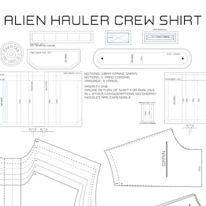Alien Inspired Nostromo Crew Uniform Shirt Pattern