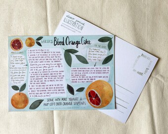 Recipe Card, 'Blood Orange Cake'