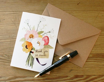 Greetings Card, 'Thank You Flowers'