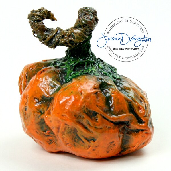 Paper Mache Small Orange Pumpkin