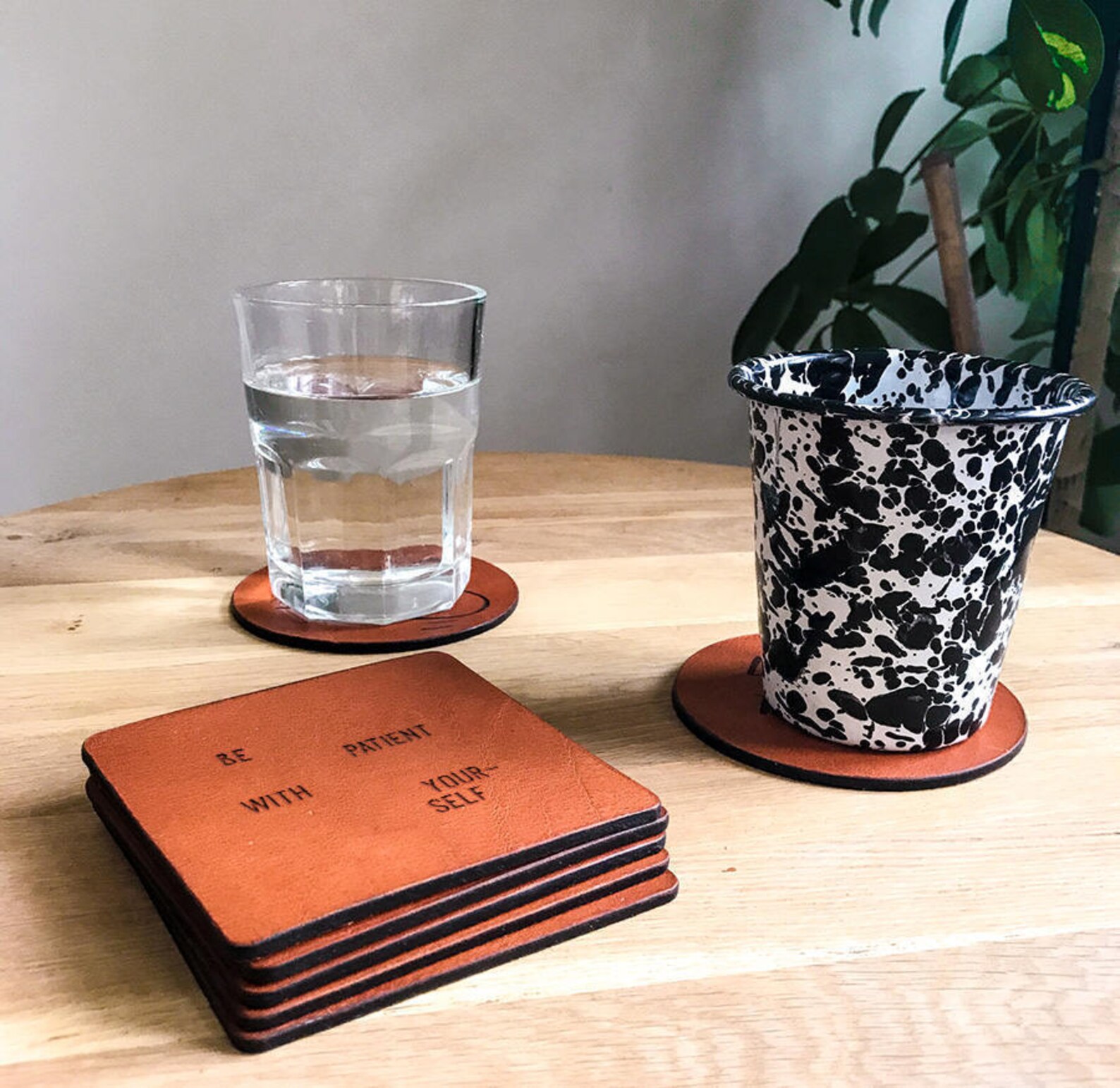 Leather gift ideas for him Leather Coaster Leather gifts for Etsy