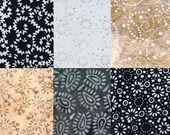 Black & Tan Batik Layer Cake Fabric, 10" x 10" Precut Quilt Squares