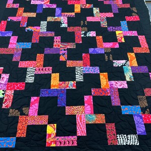 Modern Lap Quilt, 53 x 66, Kaffe Fassett Fabrics, Handmade Quilts For Sale image 9