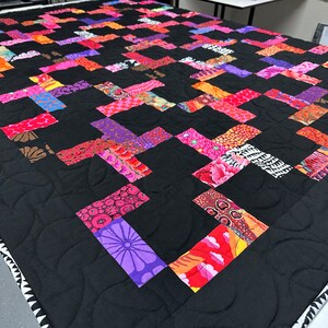 Modern Lap Quilt, 53 x 66, Kaffe Fassett Fabrics, Handmade Quilts For Sale image 4