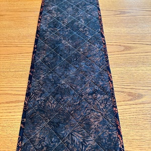 Quilted Table Runner, Black, Brown, Tan, 12 x 40, Handmade Custom Table Runner, Home Decor, Kitchen Decor, Housewarming Gift image 7