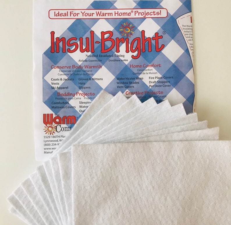 Twenty ~ 10" Squares Insul-Bright Insulated Batting Precut Squares for Pot Holders