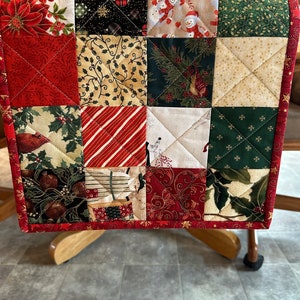 Christmas Quilted Table Runner, Handmade, 12 x 60, Table Topper image 2