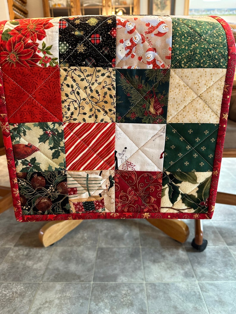 Christmas Quilted Table Runner, Handmade, 12 x 60, Table Topper image 2