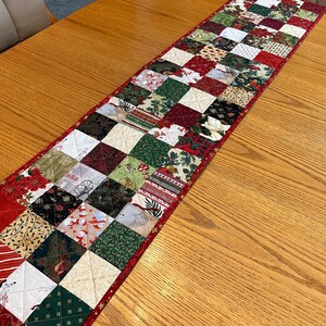 Christmas Quilted Table Runner, Handmade, 12 x 60, Table Topper image 9