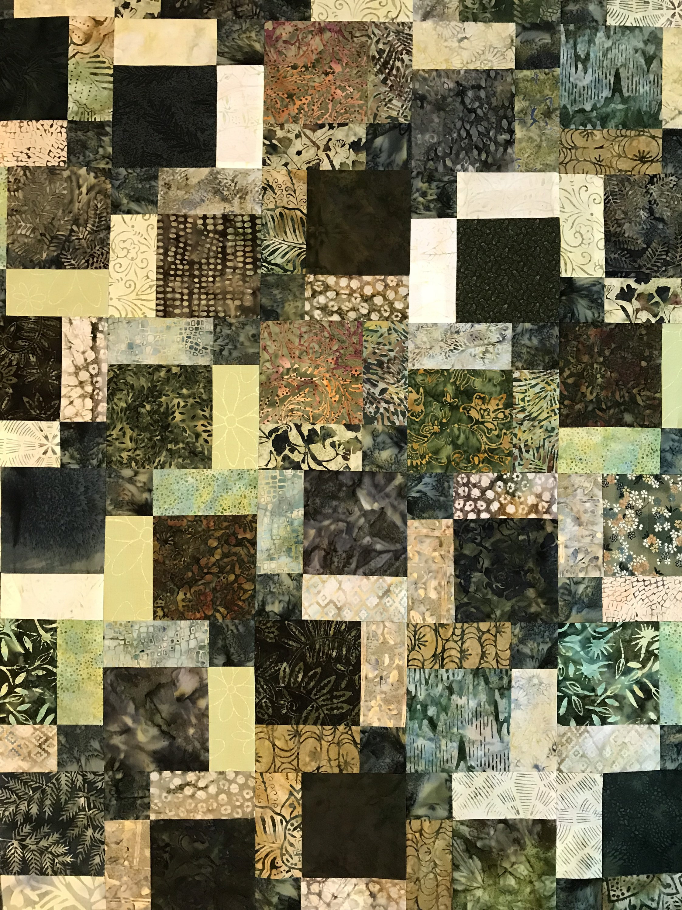 Green Patchwork Quilt Top 33 x 46 Handmade Lap Etsy