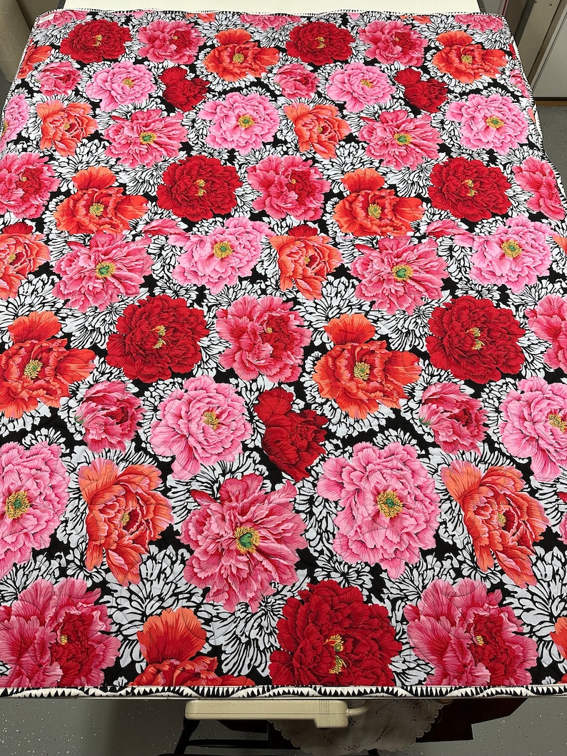 Modern Lap Quilt, 53 x 66, Kaffe Fassett Fabrics, Handmade Quilts For Sale image 6