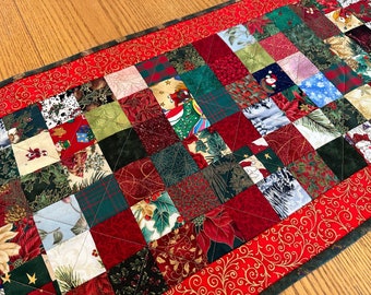 Christmas Runner, Quilted Table Runner, 16.5" x 40"