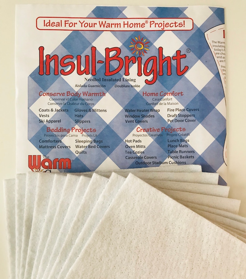 Twenty ~ 10" Squares Insul-Bright Insulated Batting Precut Squares for Pot Holders