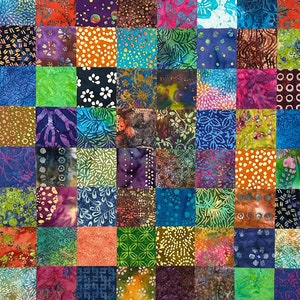 Handmade Batik Unfinished Quilt Top, Multi-Color, 36 x 45, Pieced Quilt Top image 7