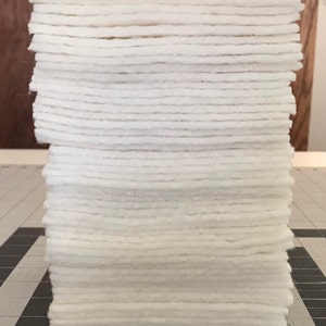 Set of 50 ~ 5" Precut Quilt Batting Squares, Rag Quilts, Hobbs Heirloom Batting