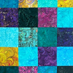 Handmade Quilt Top, Multi-Color, 36" x 45", Crib Size, Patchwork Quilt, Ready to Finish, Quilts for Sale