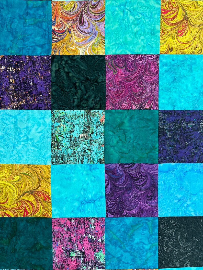 Handmade Quilt Top, Multi-Color, 36" x 45", Crib Size, Patchwork Quilt, Ready to Finish, Quilts for Sale