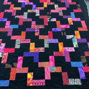 Modern Lap Quilt, 53 x 66, Kaffe Fassett Fabrics, Handmade Quilts For Sale image 7