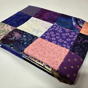 Unfinished Batik Quilt Top, 36 x 45, Shades of Purple, Crib Quilt Size image 6