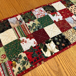 Christmas Quilted Table Runner, Handmade, 12 x 60, Table Topper image 8