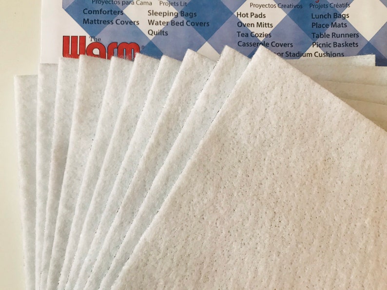 Twenty ~ 10" Squares Insul-Bright Insulated Batting Precut Squares for Pot Holders