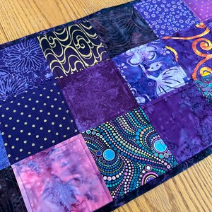 Handmade Quilted Table Runner, Purple, Table Decor Centerpiece, Home Decor, Housewarming Gift, 14" x 50"