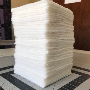 Set of 50 ~ 5" Precut Quilt Batting Squares, Rag Quilts, Hobbs Heirloom Batting