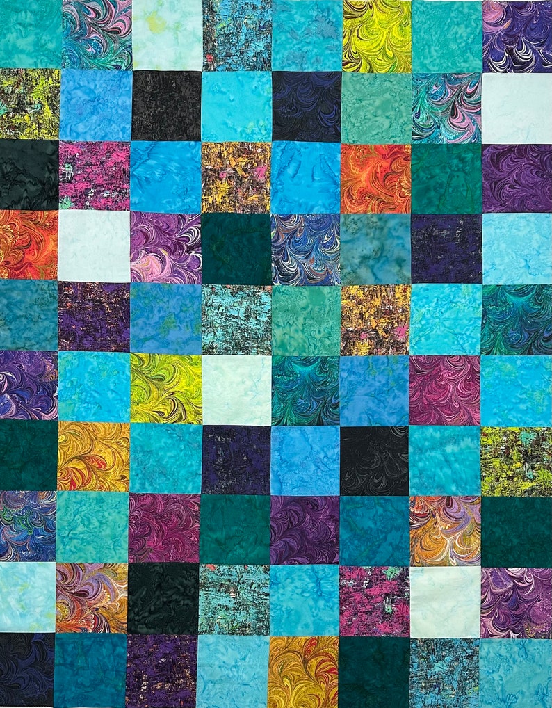 Handmade Quilt Top, Multi-Color, 36 x 45, Crib Size, Patchwork Quilt, Ready to Finish, Quilts for Sale image 3